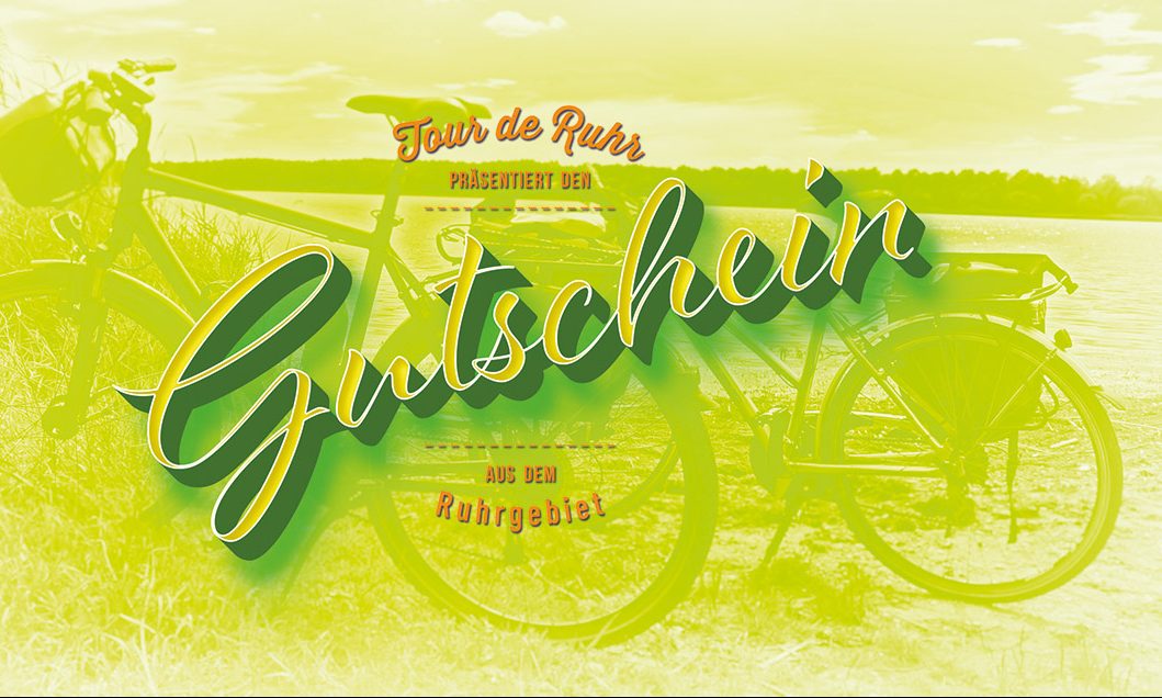 Gutschein in gelbgrün mit Fahrrad